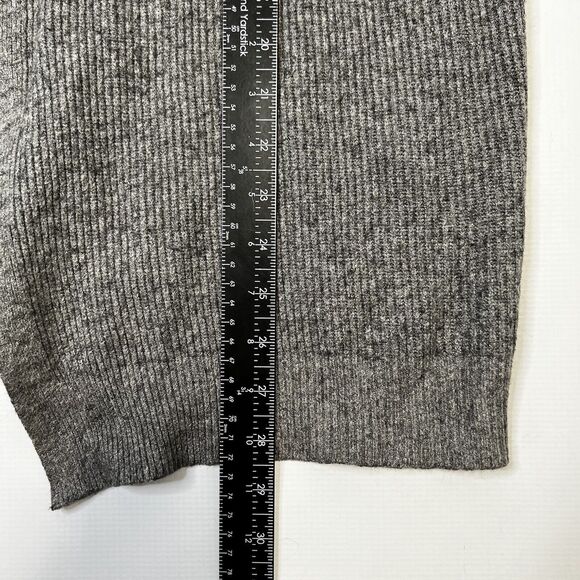 DREAMERS by Debut Womens Large Gray Open Front Balloon Sleeve Cardigan Sweater - Picture 5 of 8